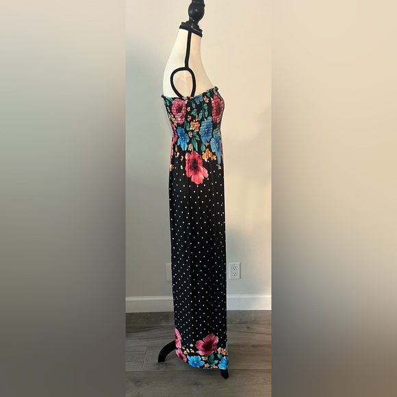 Italian Polka Dot Floral Maxi dress size S/M - Picture 5 of 7